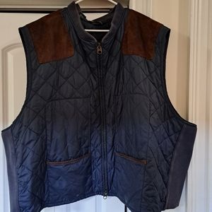 Ralph Lauren, hunters vest jacket, front pockets and back pocket,suede shoulders